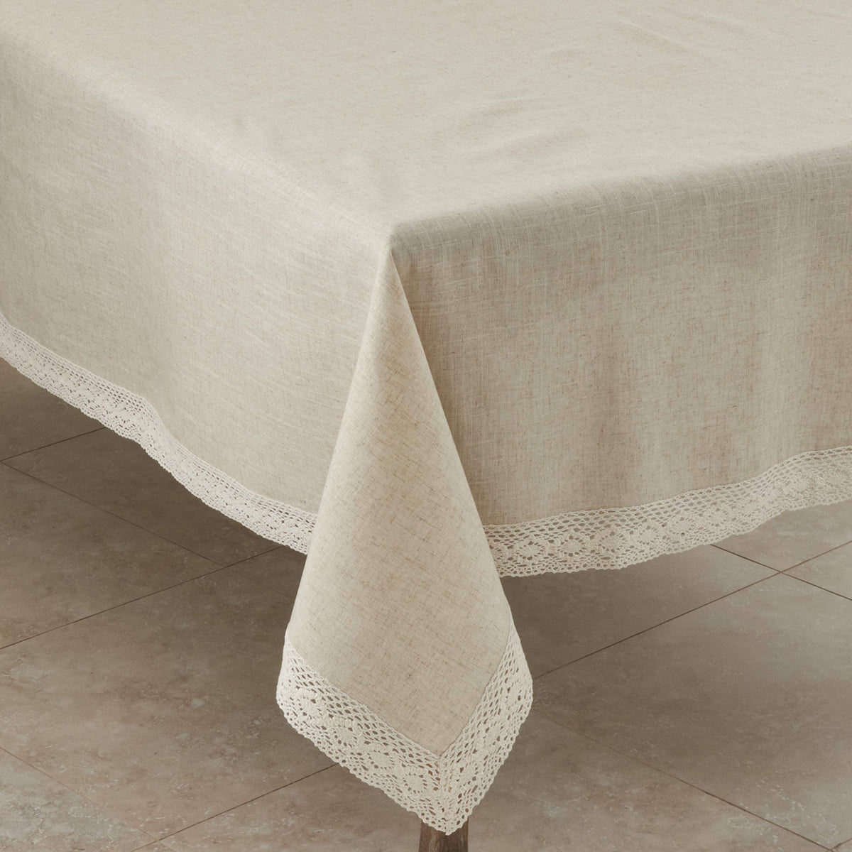 SARO LIFESTYLE 931 Tablecloth Natural 70" X 140" Oblong, Sold Per 1 PC