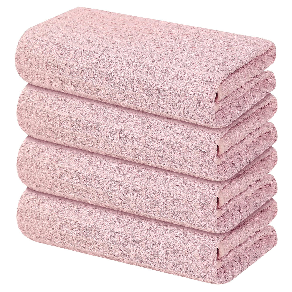 Homaxy Microfiber Waffle Weave Kitchen Dish Cloths, 6-Pack, White