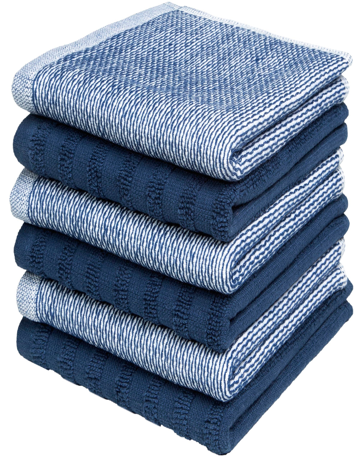 Bumble Premium Dish Cloths 13"x13" (6 Pack) | 100% Natural Ring Spun Cotton | 400 GSM | Highly Absorbent & Soft |Yarn Dyed & Solid Dyed Terry Dish Cloth Set - Tan