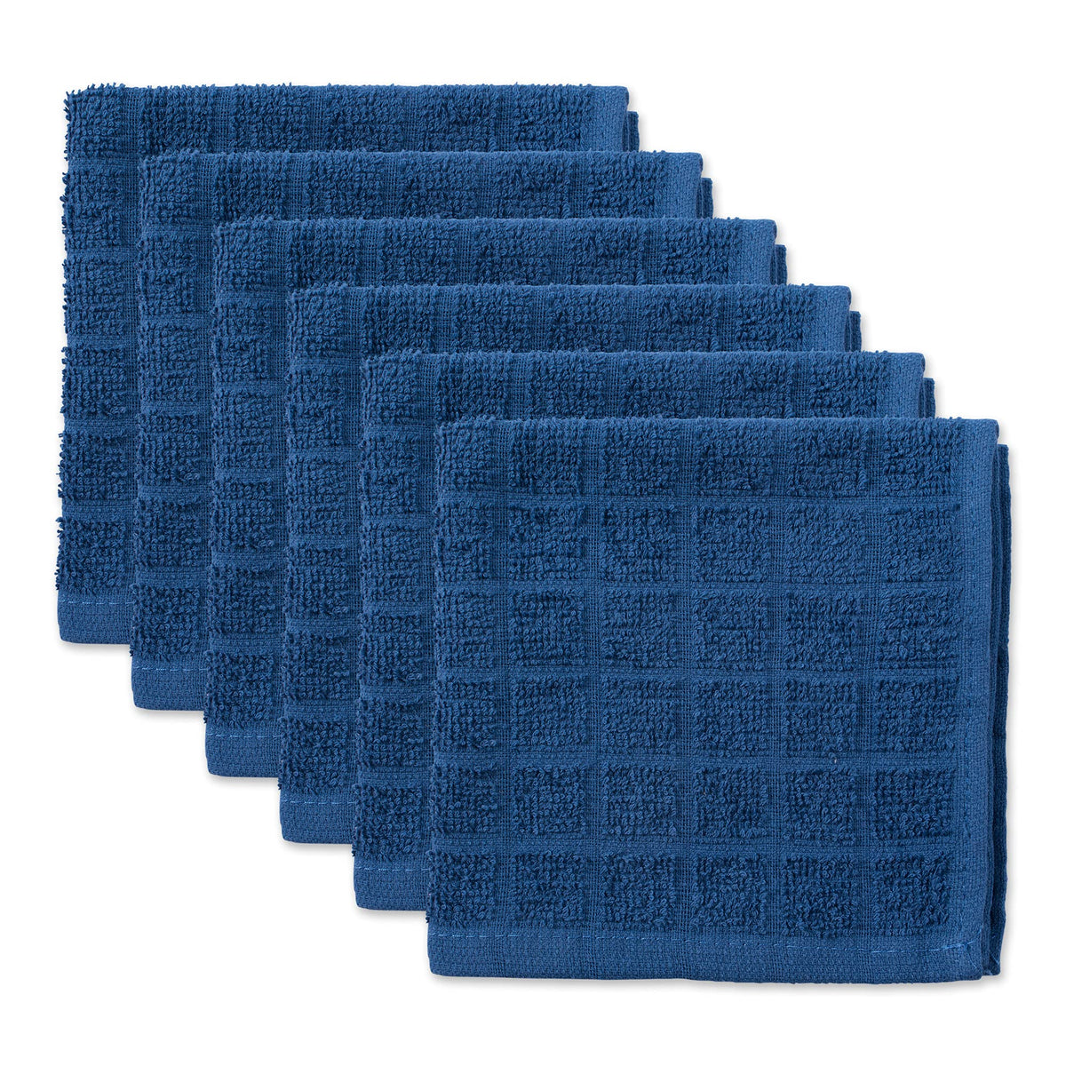 DII Basic Terry Collection Solid Windowpane Dishcloth Set, 12x12, Spice, 6 Piece
