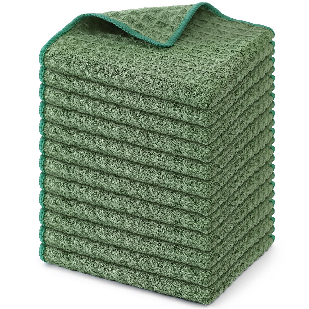 Homaxy Microfiber Waffle Weave Kitchen Dish Cloths, 6-Pack, White