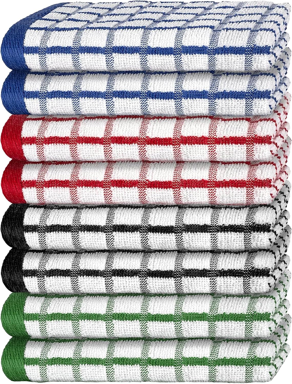 Premium Dish Towels for Kitchen, 8 Pack, 16x26 - Thick 410 GSM, Multicolor