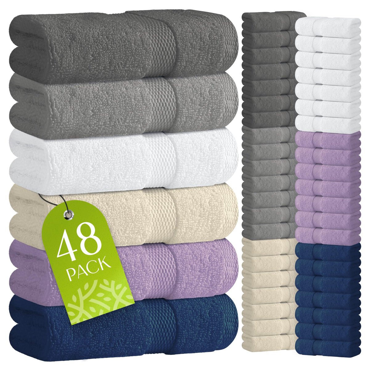 Premium Dish Towels for Kitchen, 8 Pack, 16x26 - Thick 410 GSM, Multicolor