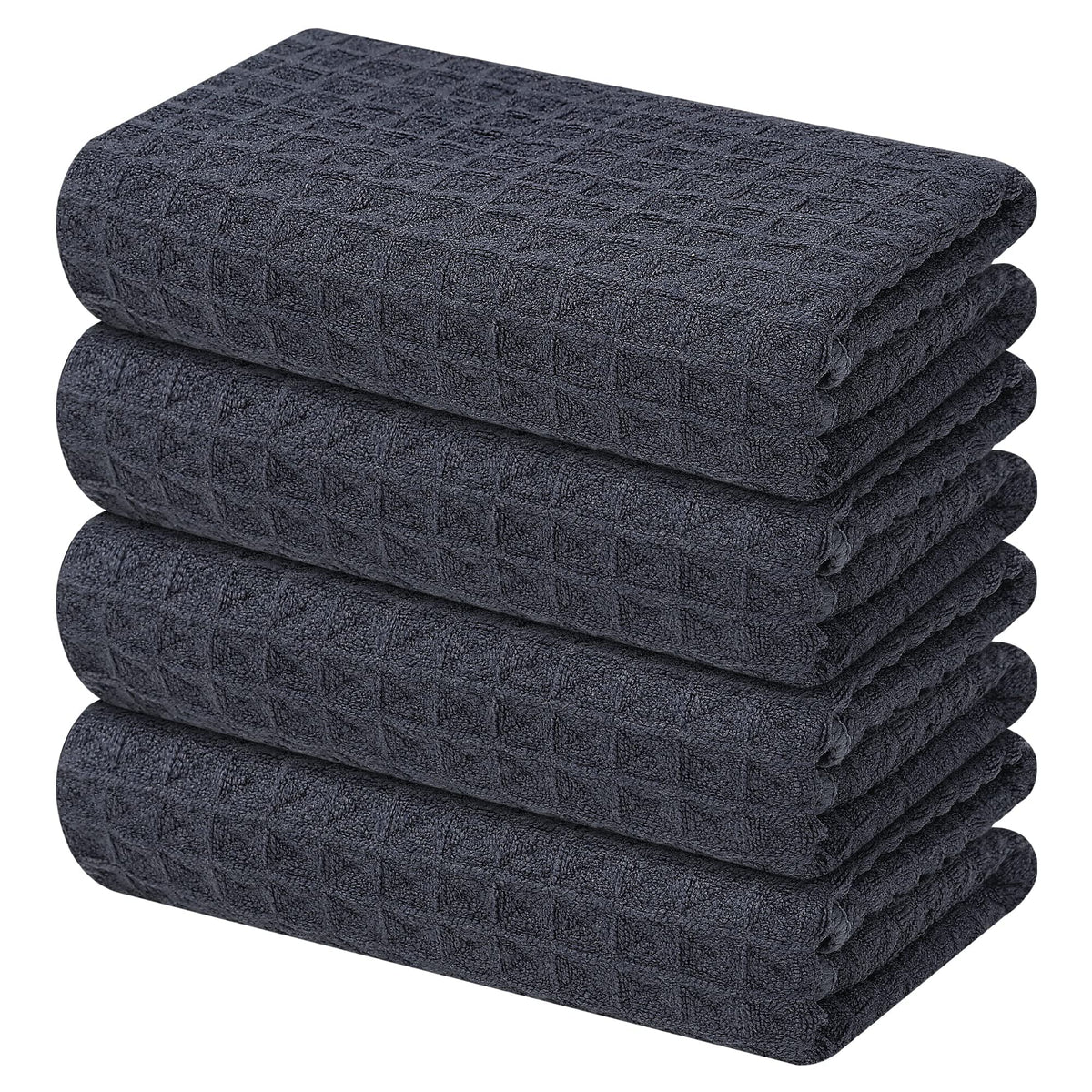 Homaxy Microfiber Waffle Weave Kitchen Dish Cloths, 6-Pack, White