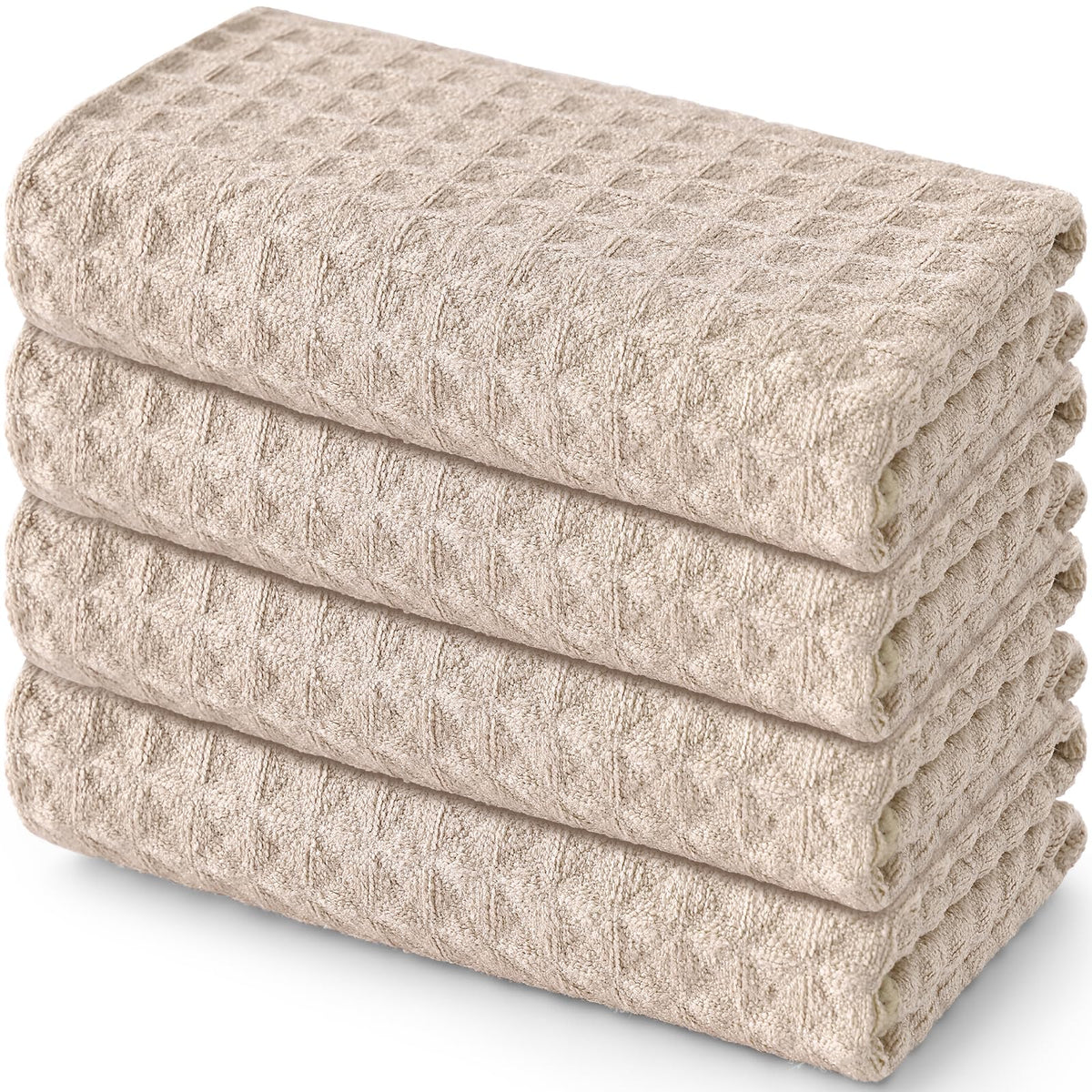 Homaxy Microfiber Waffle Weave Kitchen Dish Cloths, 6-Pack, White