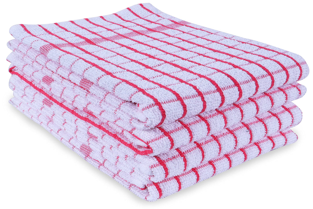 AMOUR INFINI Kitchen Dish Cloths Set of 8 - Ultra Soft, Highly Absorbent, Quick-Drying Terry Cotton Dishcloths 12"x12" Inch Wash & Cleaning Cloths for Kitchen & Dishwashing (D.Grey)
