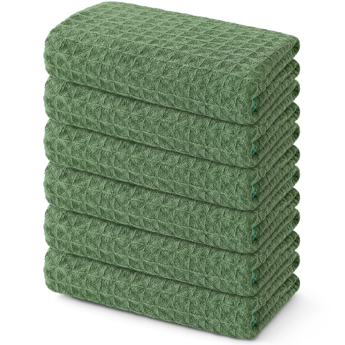 Homaxy Microfiber Waffle Weave Kitchen Dish Cloths, 6-Pack, White