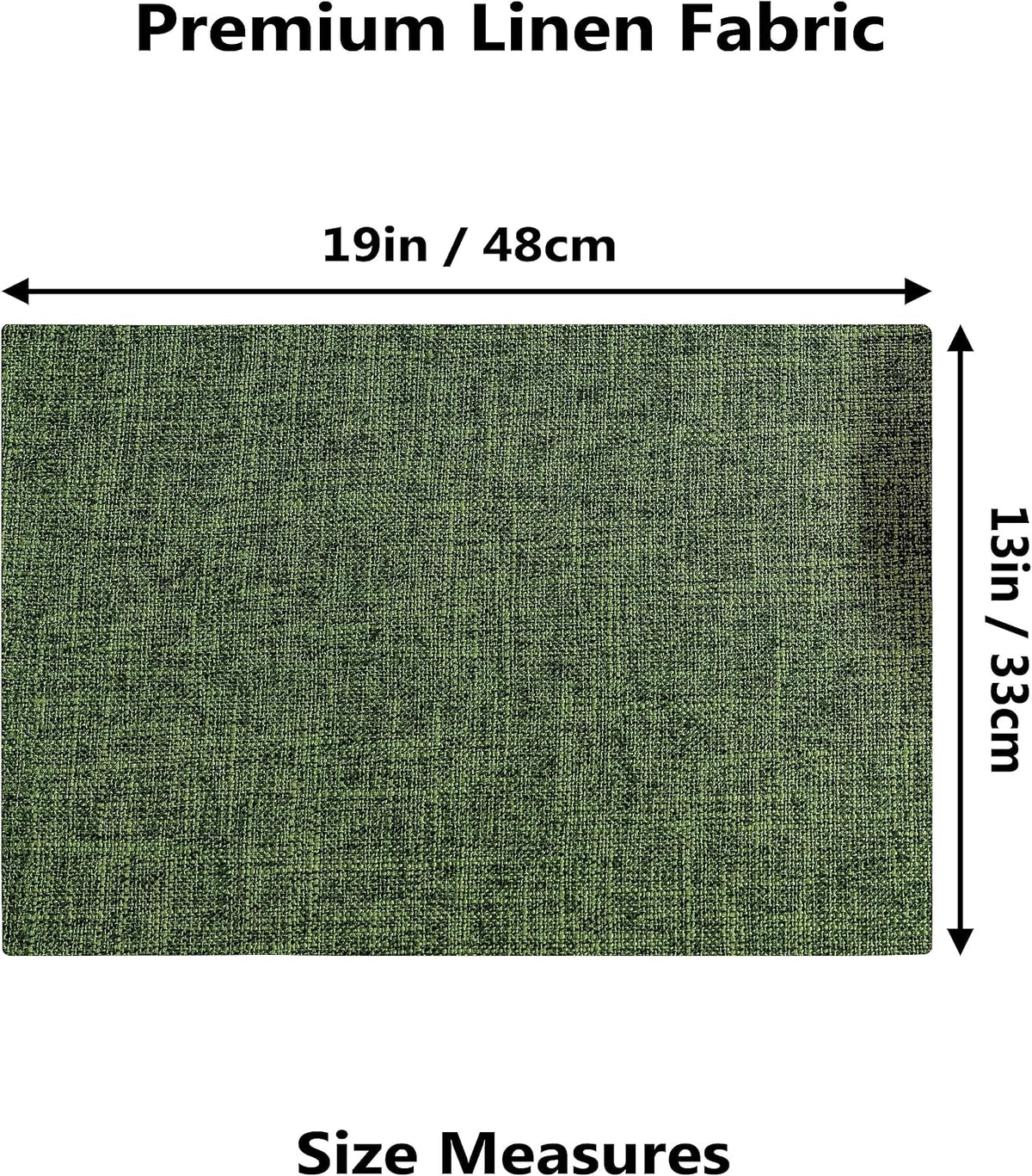 Demetex Cloth Placemats Green Set of 4 Vintage Textured Linen Place Mats Heat Resistant Plate Placemat for Kitchen Dinning Table, Green